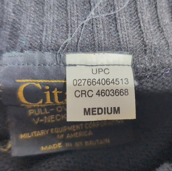 Men's Black M British Military Sweater  Shoulder Elbow Patches By Citadel - Picture 5 of 5